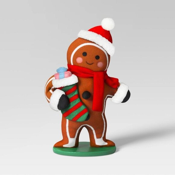 18" Fabric Gingerbread Man Holding Stocking Christmas - Target Wondershop 2023 - Picture 3 of 8